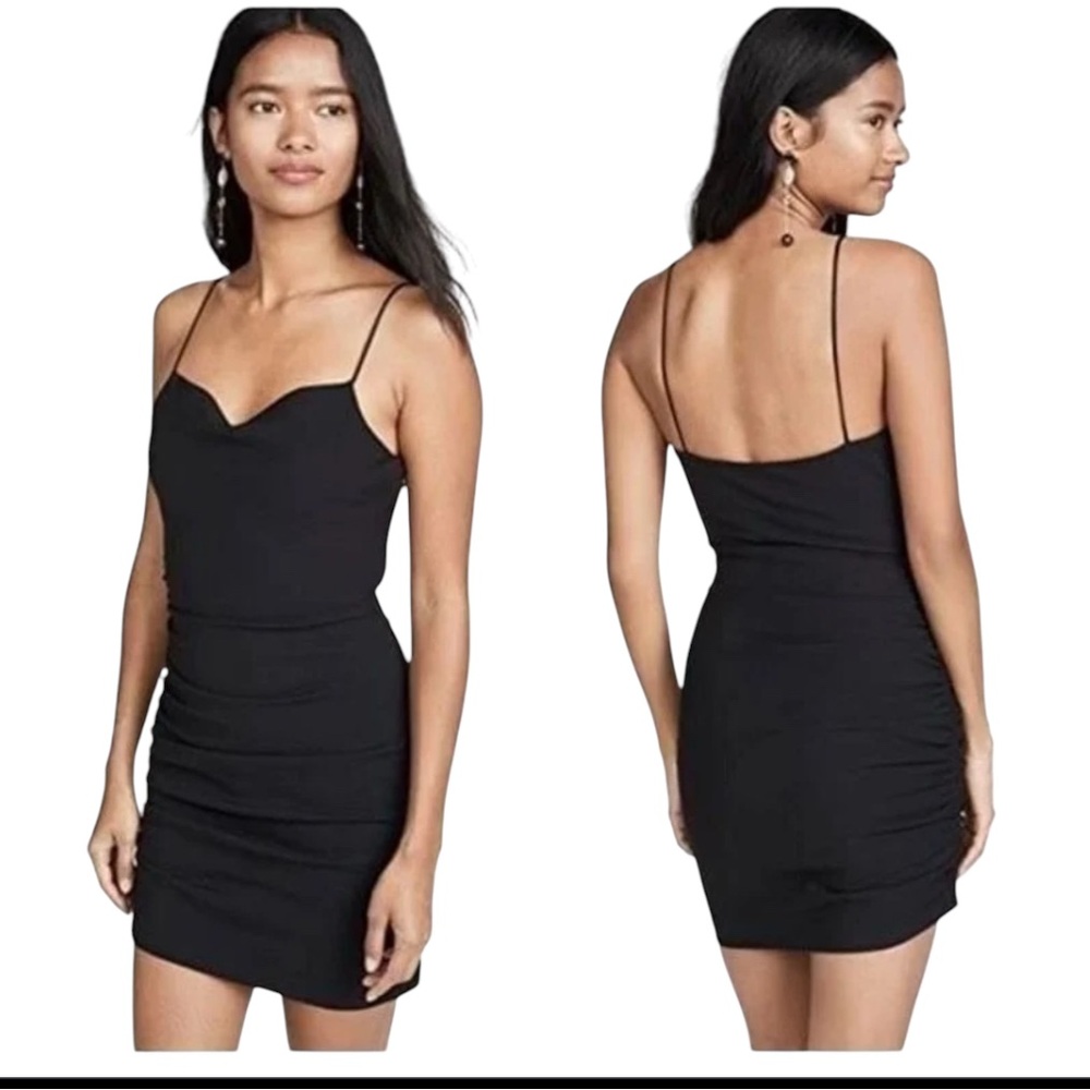 Cinq A Sept Winnie Crepe‎ Black Spaghetti Strap Mini Little Black Dress Size 6